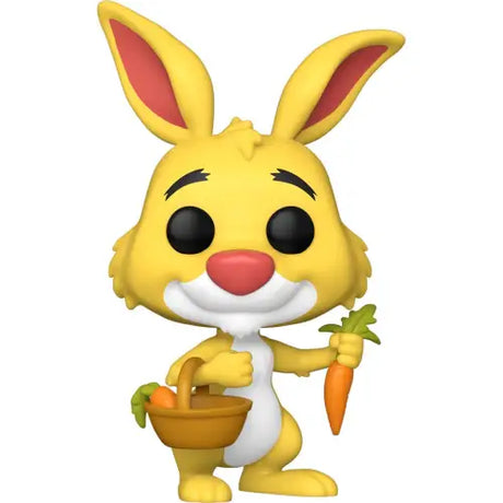 Cartoon yellow Rabbit Funko Pop holding a carrot and basket from Winnie the Pooh collection