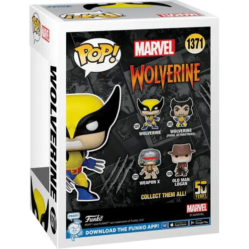 Funko Pop Wolverine 50th Anniversary collectible figure box with character variants