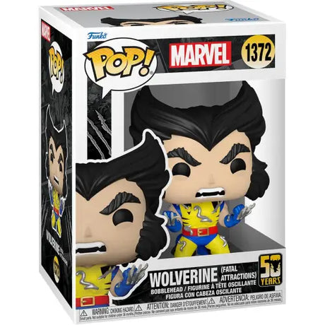 Funko Pop Wolverine 50th Anniversary figure in classic yellow and blue X-Men costume