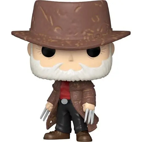 Funko Pop Wolverine 50th Anniversary figure of Old Man Logan with claws and a brown hat