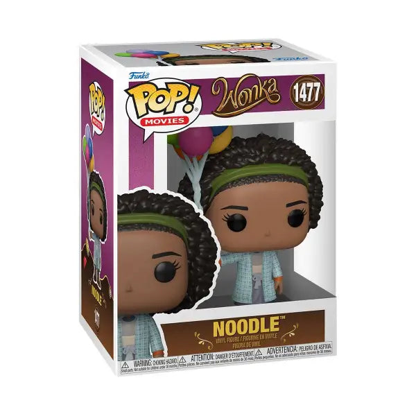 Funko Pop vinyl figure of Noodle from Wonka, in display box for Wonka Noodle Funko