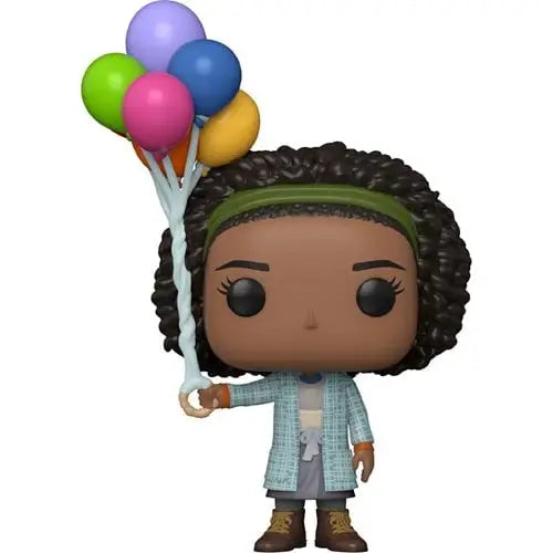 Cartoon-style Wonka Noodle Funko Pop vinyl figure of a girl with curly hair and balloons