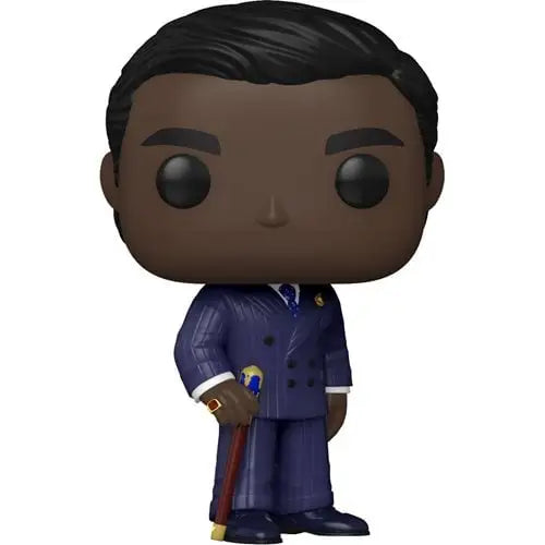 Funko Pop Wonka Slugworth figurine in dark blue suit holding a cane