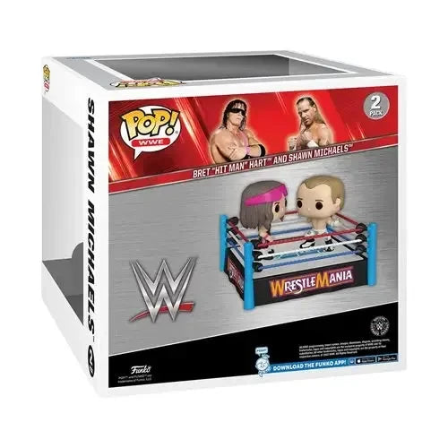 WWE Bret vs. Shawn Michaels Pop Figurine in Wrestling Ring Display