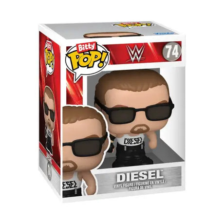 WWE Diesel Funko Bitty Pop vinyl figure in sunglasses and black attire for collectors