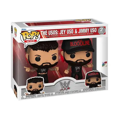 WWE Uso Brothers Pop! vinyl figures featuring The Shield and Jimmy Funko Pop.