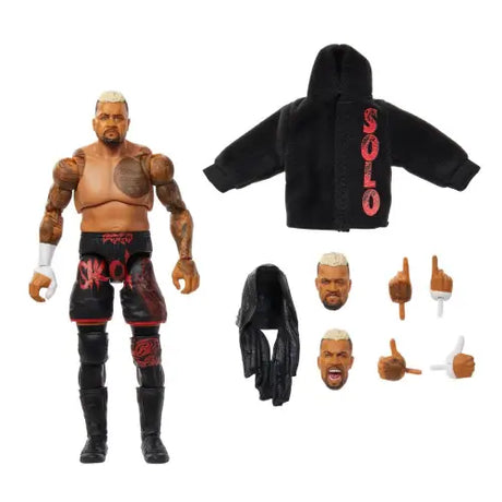 WWE Ultimate Edition Wave 24 Solo Sikoa Figure with accessories displayed prominently