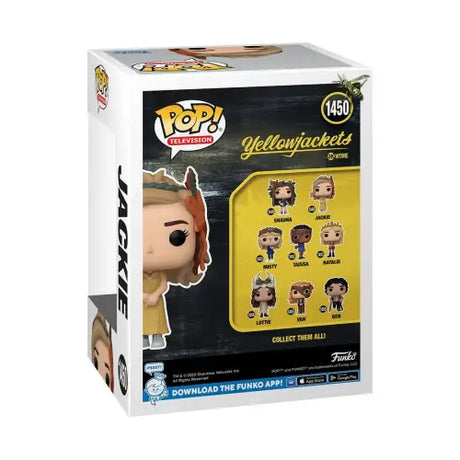 Yellowjackets Jackie Funko Pop vinyl figure box #1450 showcasing the iconic character