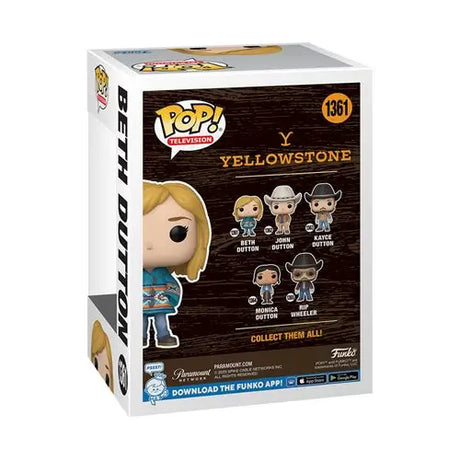 Beth Dutton vinyl figure pop-up box with two figures from Yellowstone Collection.