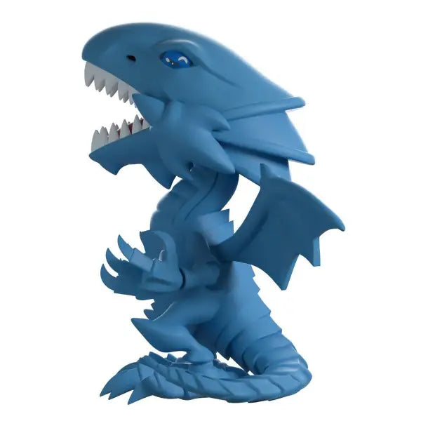 Blue cartoon dragon figurine with sharp teeth from Yu-Gi-Oh! Blue-Eyes White Dragon collection