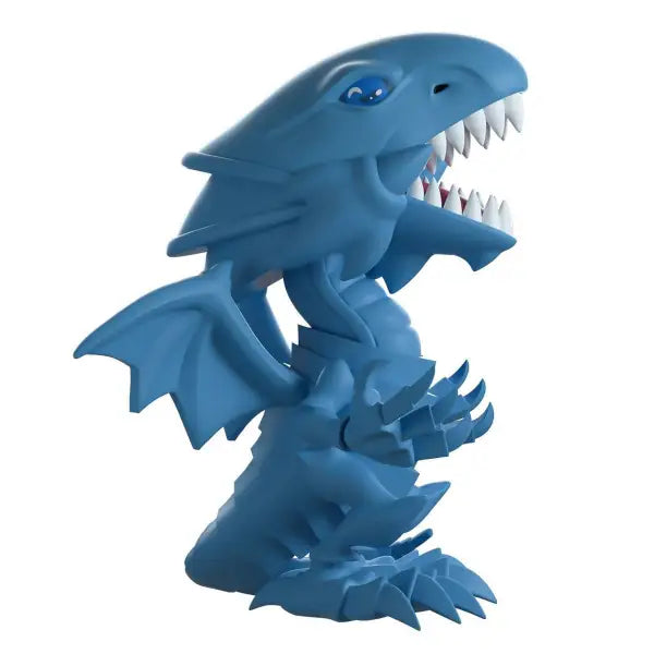 Cartoon-style Blue Eyes White Dragon figurine with sharp teeth in Yu-Gi-Oh! Collection