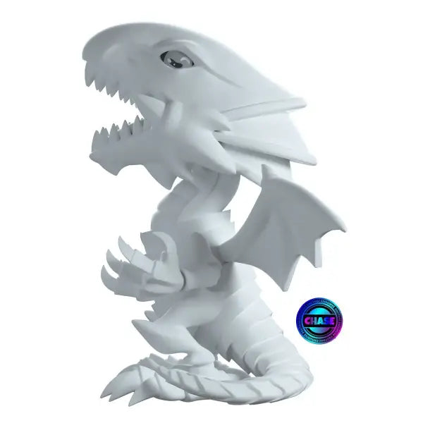 White dragon figurine with open mouth and spread wings from Blue-Eyes White Dragon collection