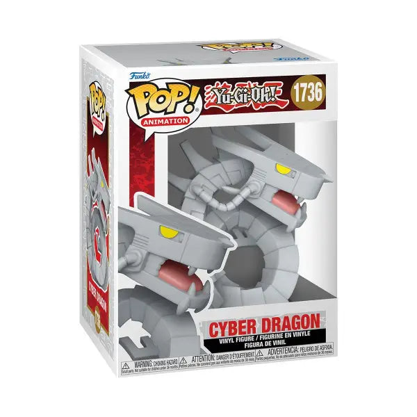 Cyber Dragon Funko Pop figure in metallic gray from Yu-Gi-Oh collectible series