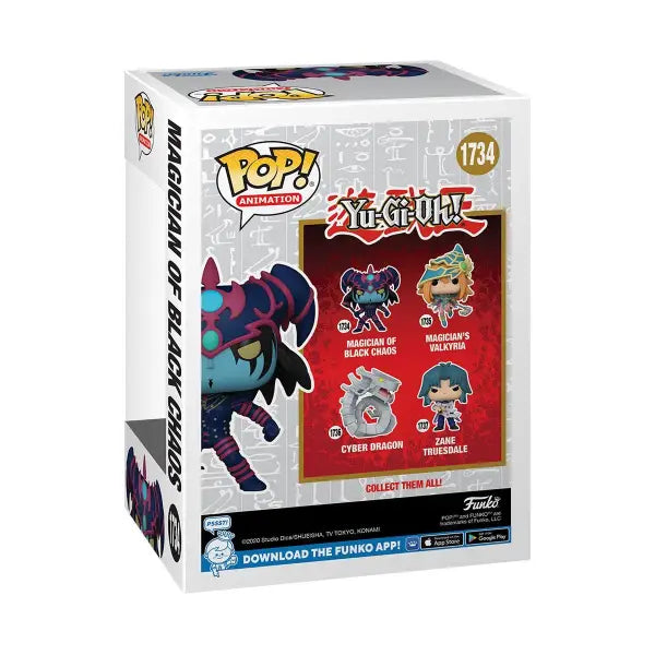 Yu-Gi-Oh! Magician of Black Chaos Funko Pop! Vinyl Figure box showcasing character designs