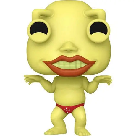 Yellow Ojama Yellow Funko Pop figure with red lips and underwear, #1600 collectible