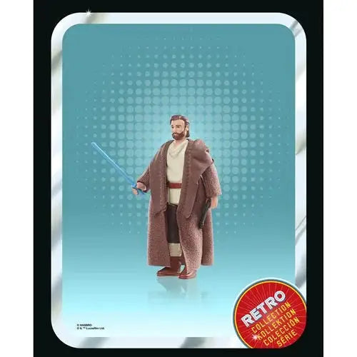 Obi-Wan Kenobi Retro Action Figure with man in robe holding sword