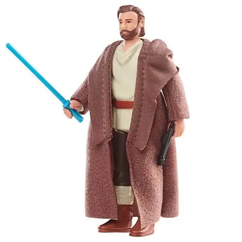 Obi-Wan Kenobi Retro Action Figure with Jedi holding lightsaber.